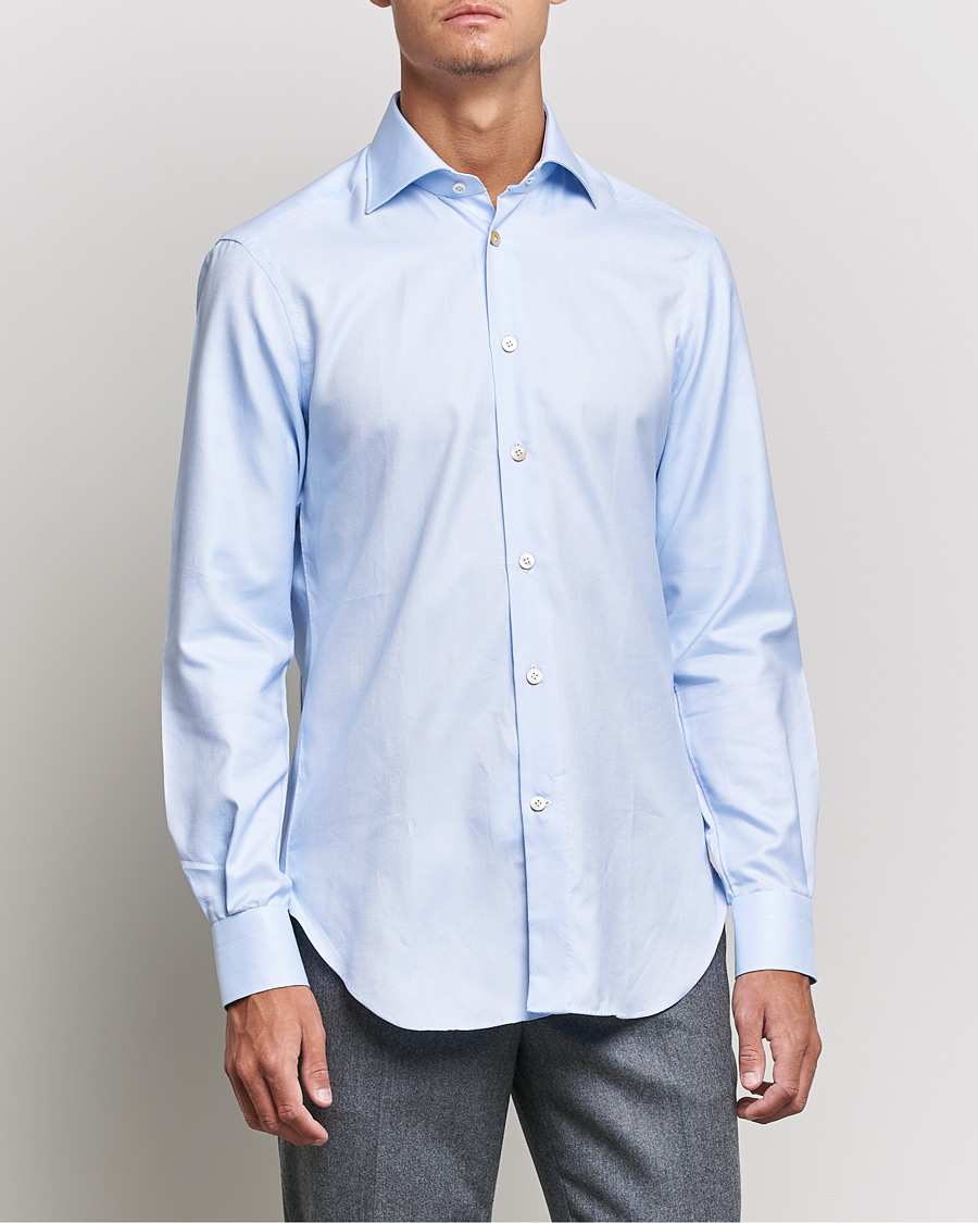 Homme | Chemises | Kiton | Slim Fit Royal Oxford Shirt Light Blue