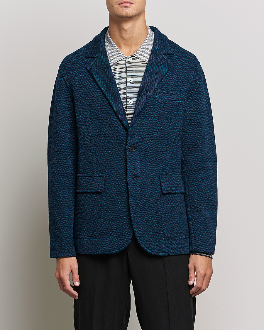 Heren | Blazers | Missoni | Zig Zag Knitted Blazer Navy