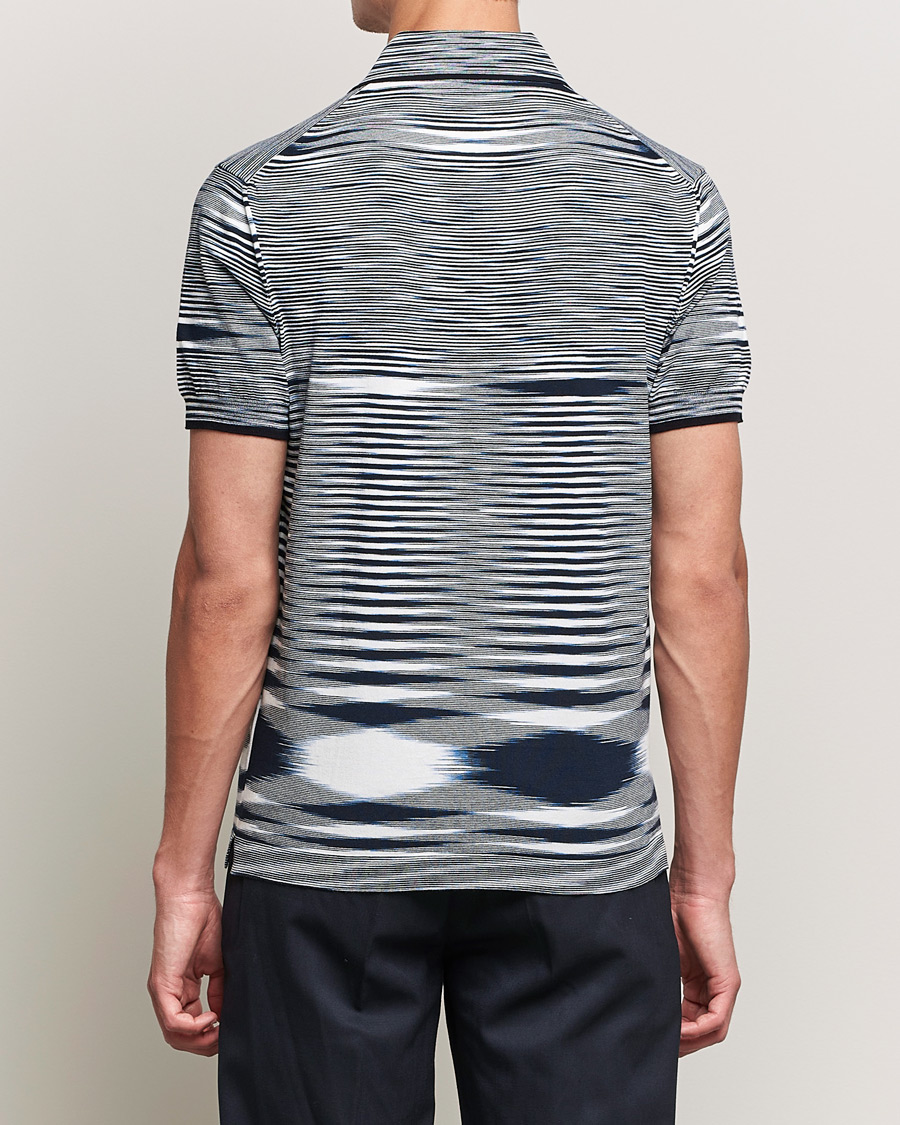 Heren | Polo's | Missoni | Fiammato Knitted Polo Navy/White
