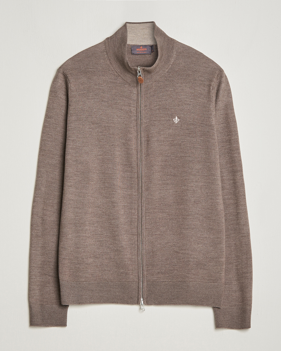 Homme | Pulls Et Tricots | Morris | Merino Zip Cardigan Brown