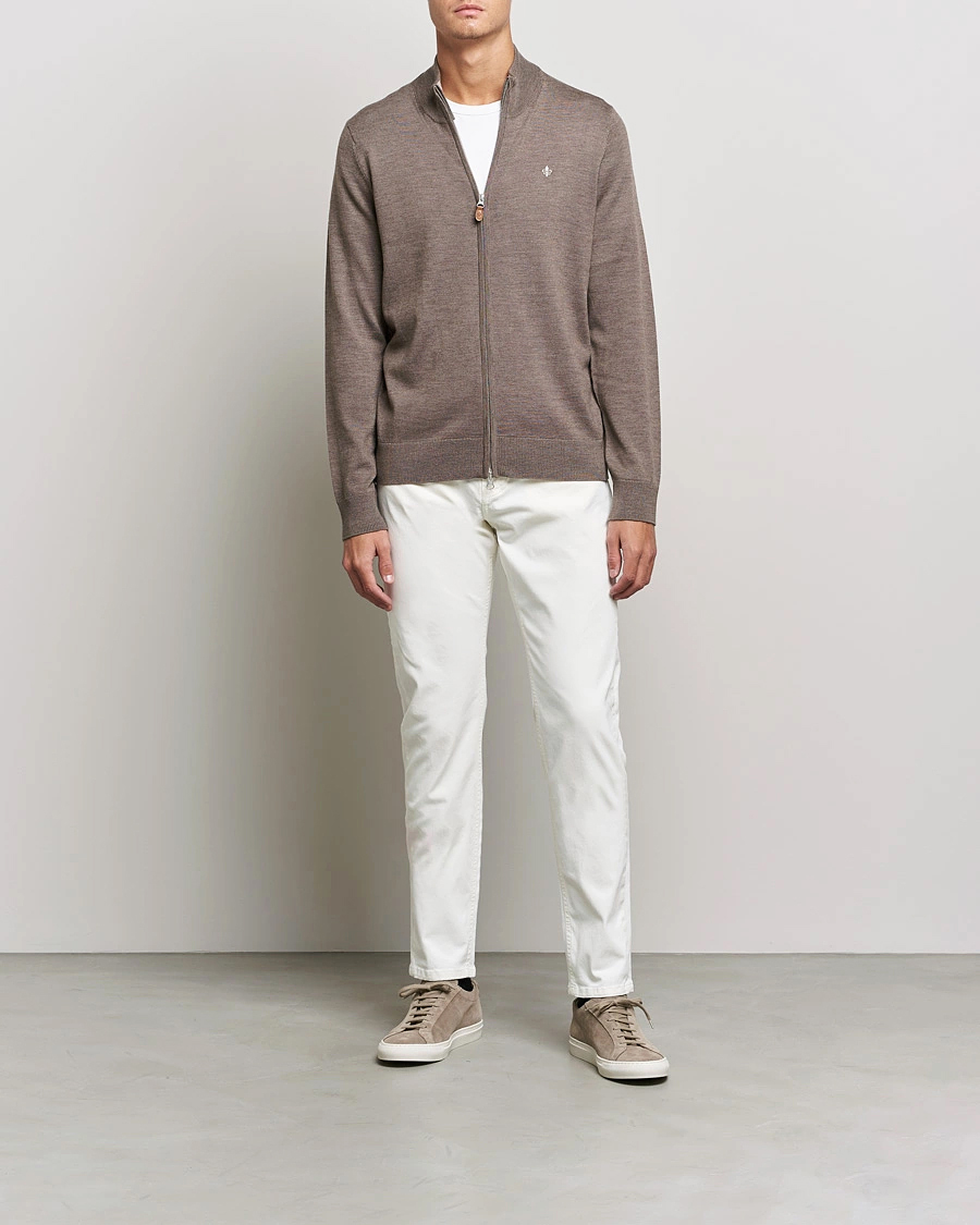 Homme | Pulls Et Tricots | Morris | Merino Zip Cardigan Brown
