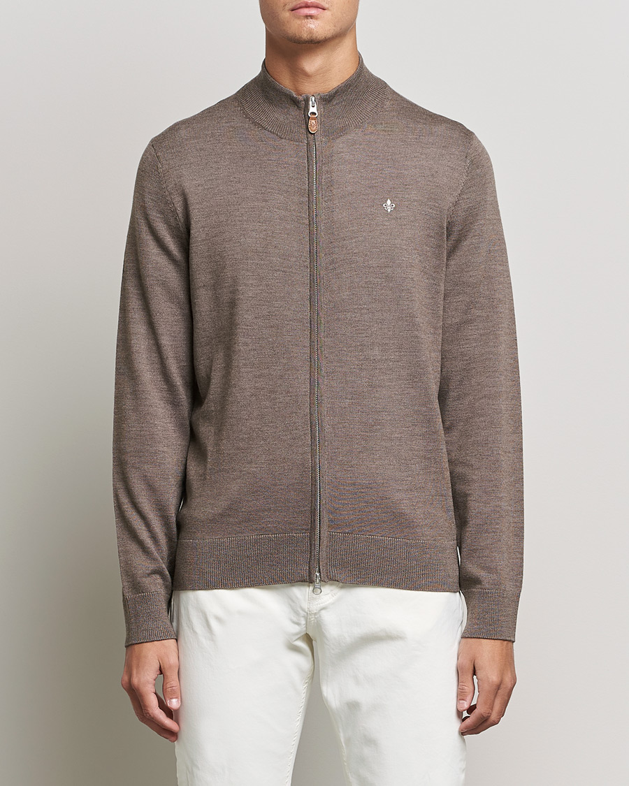 Homme | Pulls Et Tricots | Morris | Merino Zip Cardigan Brown