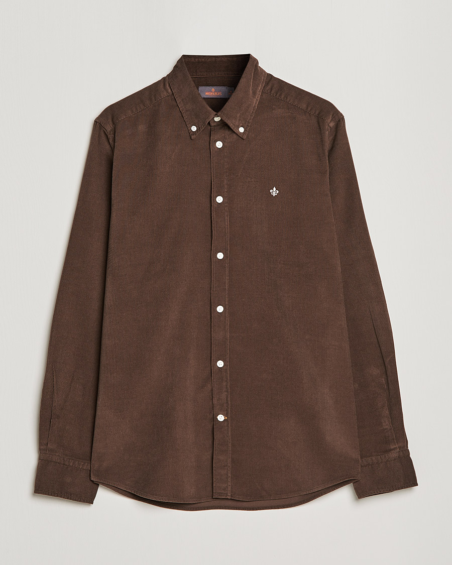 Homme | Chemises | Morris | Douglas Corduroy Button Down Shirt Dark Brown