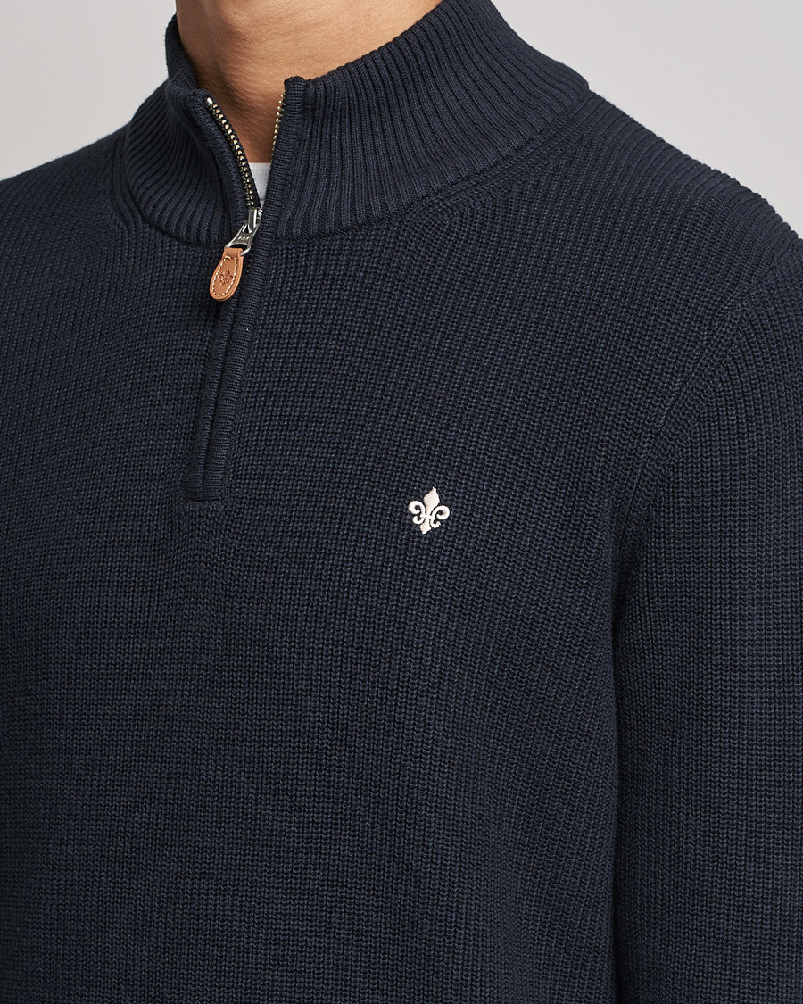 Homme | Pulls Et Tricots | Morris | Bernard Cotton Half Zip Blue
