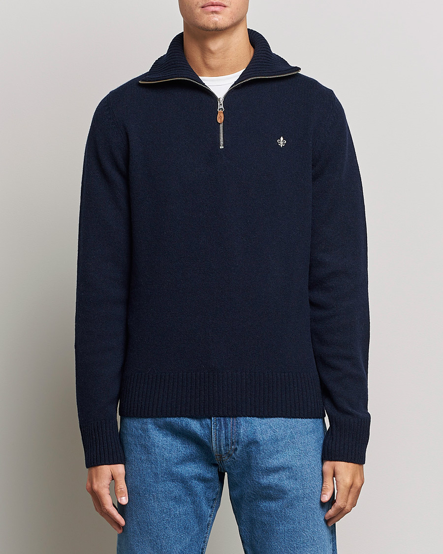 Heren | Truien | Morris | Kieran Wool Half Zip Navy