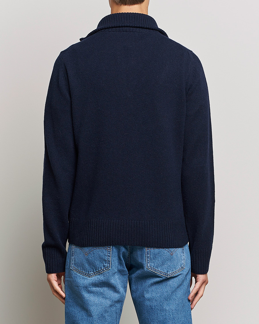 Heren | Truien | Morris | Kieran Wool Half Zip Navy