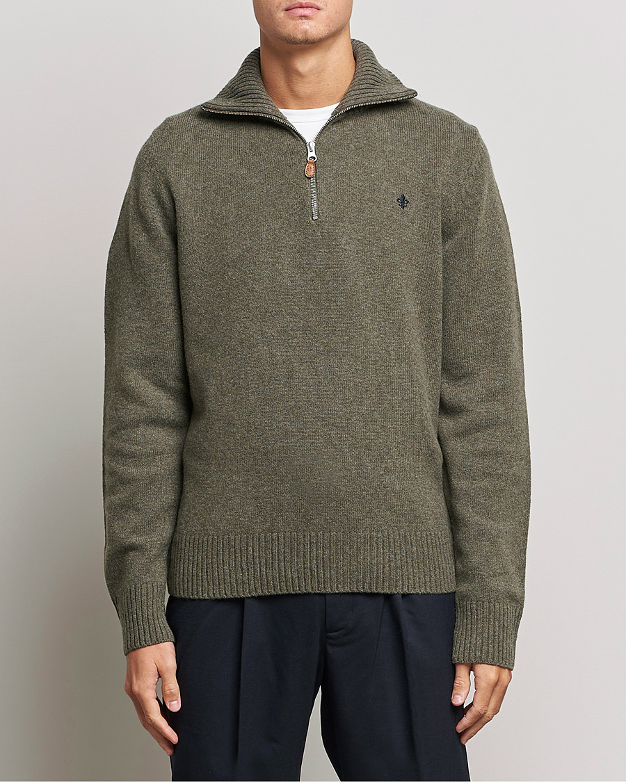 Heren | Truien | Morris | Kieran Wool Half Zip Olive