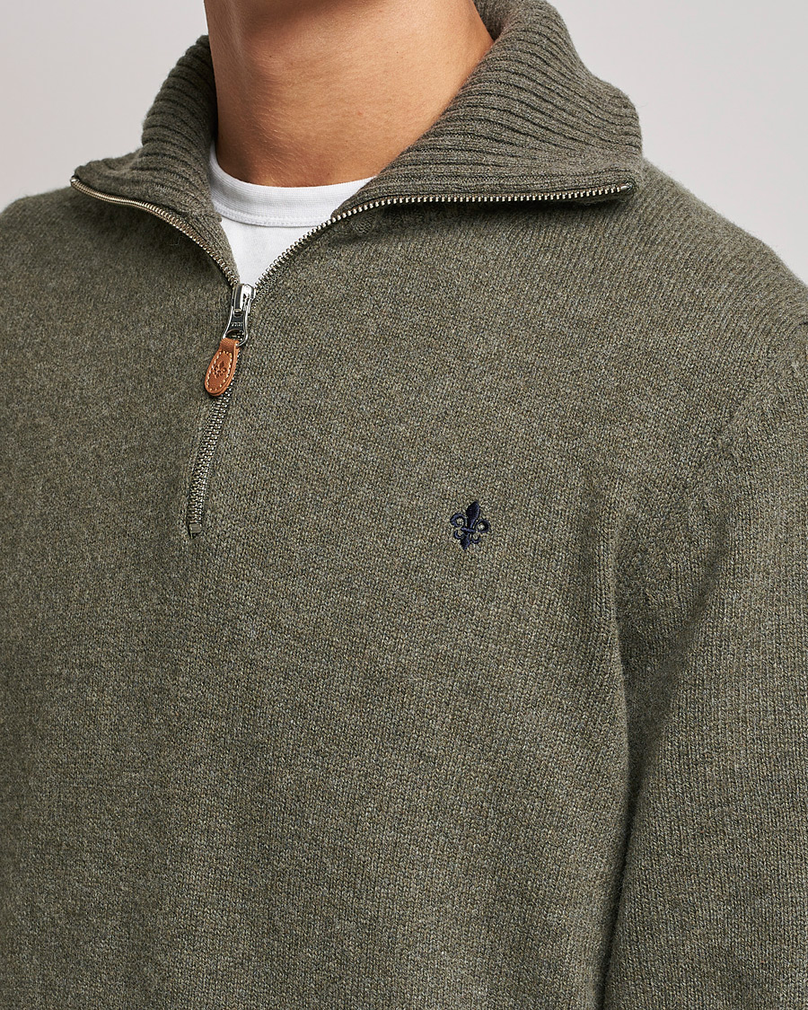 Heren | Truien | Morris | Kieran Wool Half Zip Olive