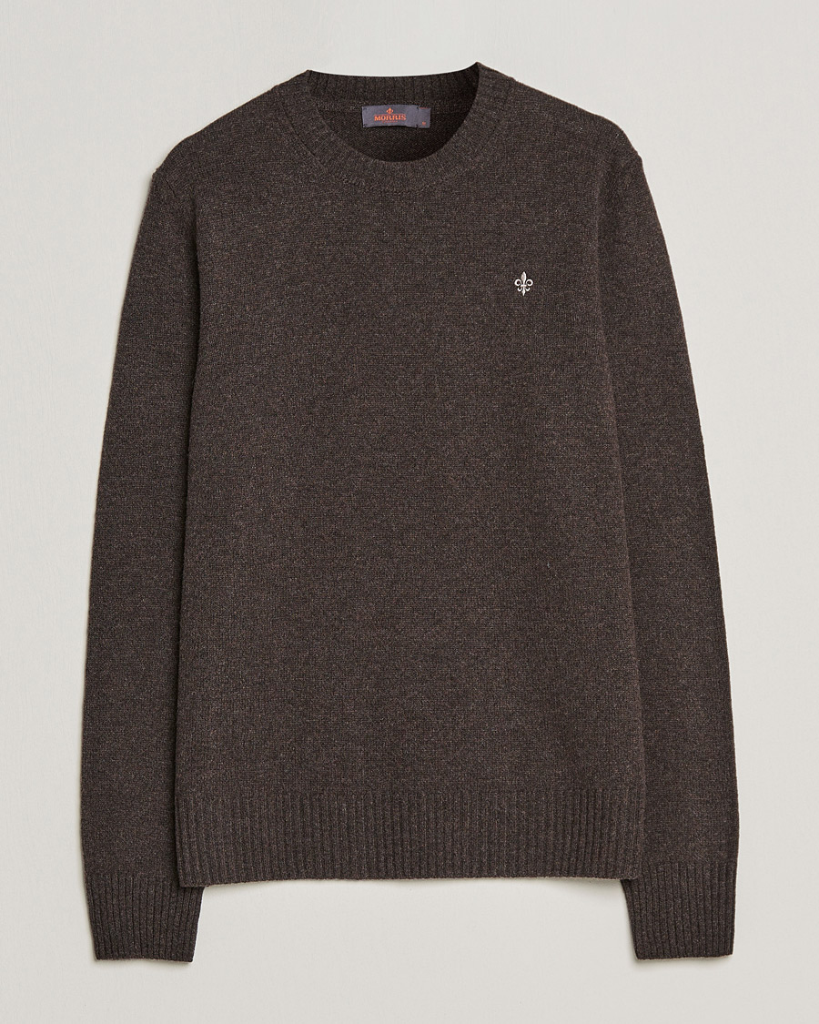 Homme | Pulls Et Tricots | Morris | Kieran Wool Crew Neck Brown