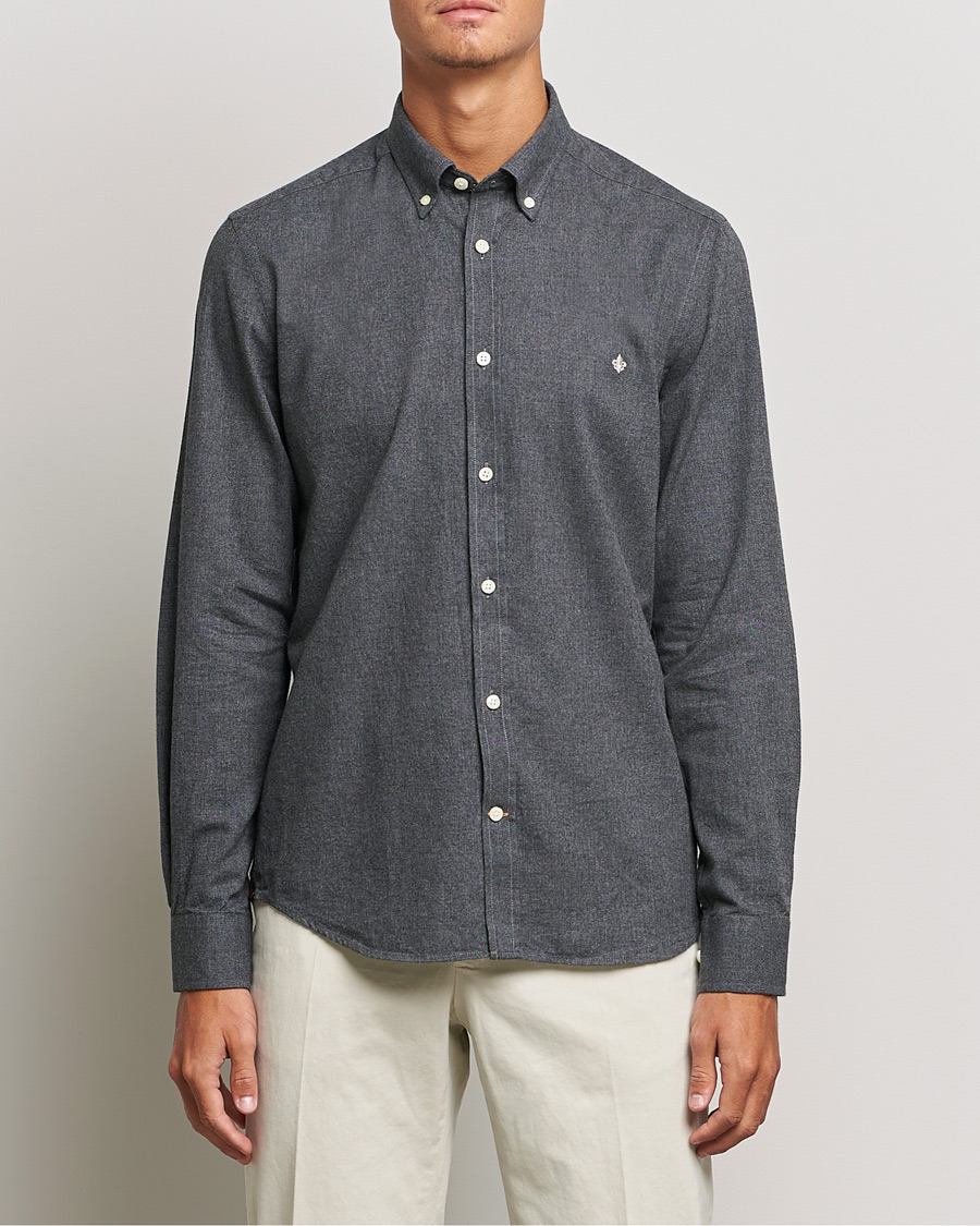 Heren | Overhemden | Morris | Watts Flannel Button Down Shirt Dark Grey