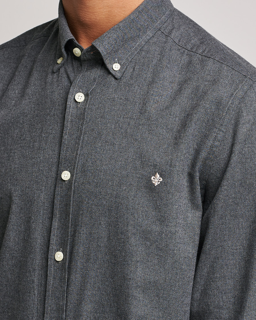 Heren | Overhemden | Morris | Watts Flannel Button Down Shirt Dark Grey