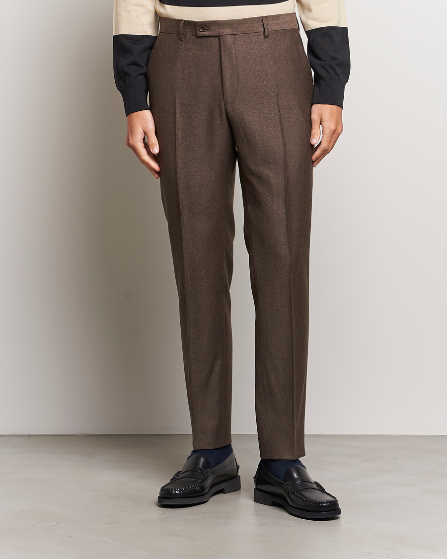 Homme | Pantalons | Morris | Bobby Flannel Trousers Brown