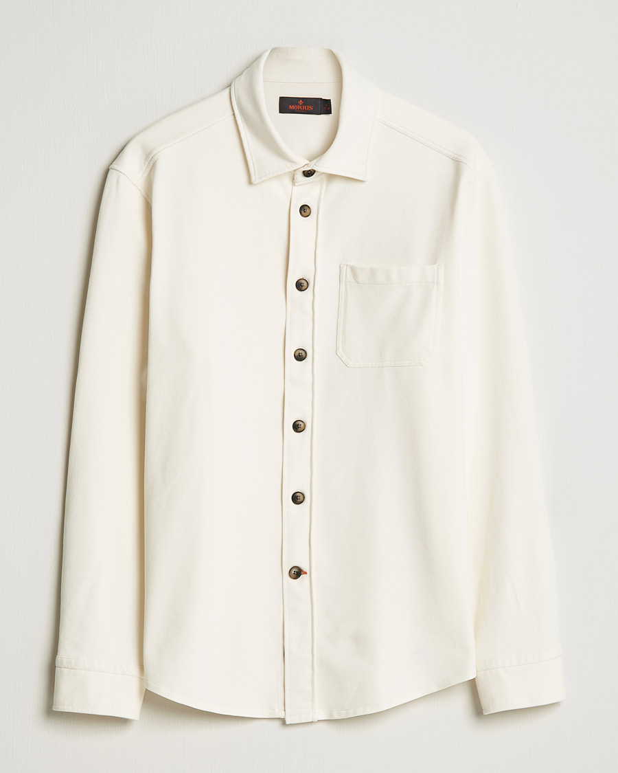Heren | Overhemden | Morris | Cotton Jersey Overshirt Off White