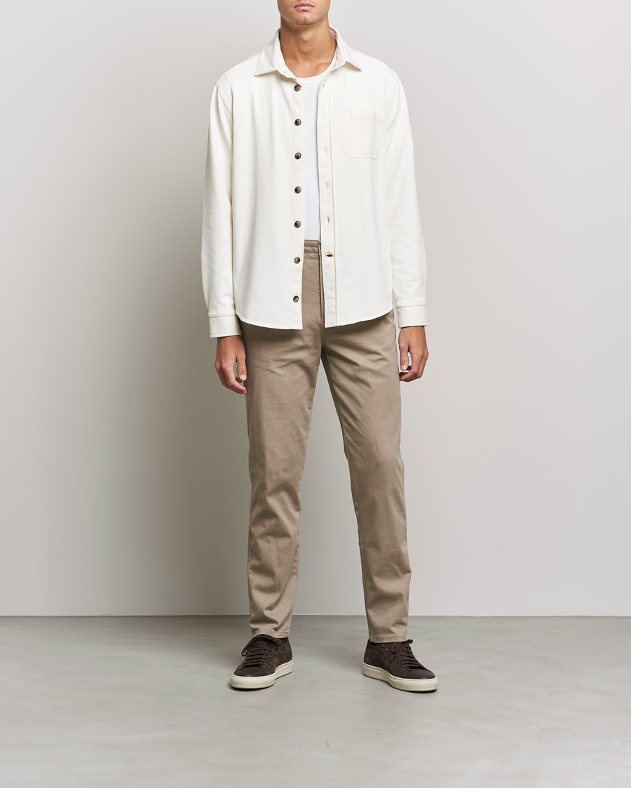 Heren | Overhemden | Morris | Cotton Jersey Overshirt Off White