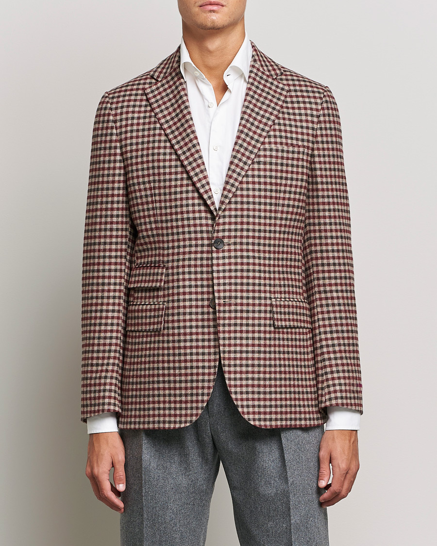 Heren | Blazers | Morris Heritage | Keith Tartan Cotton/Cashmere Blazer Brown