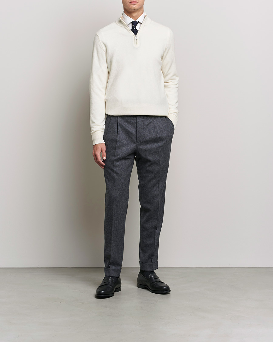 Homme | Pulls Et Tricots | Morris Heritage | Dalton Wool/Cashmere Half Zip Off White