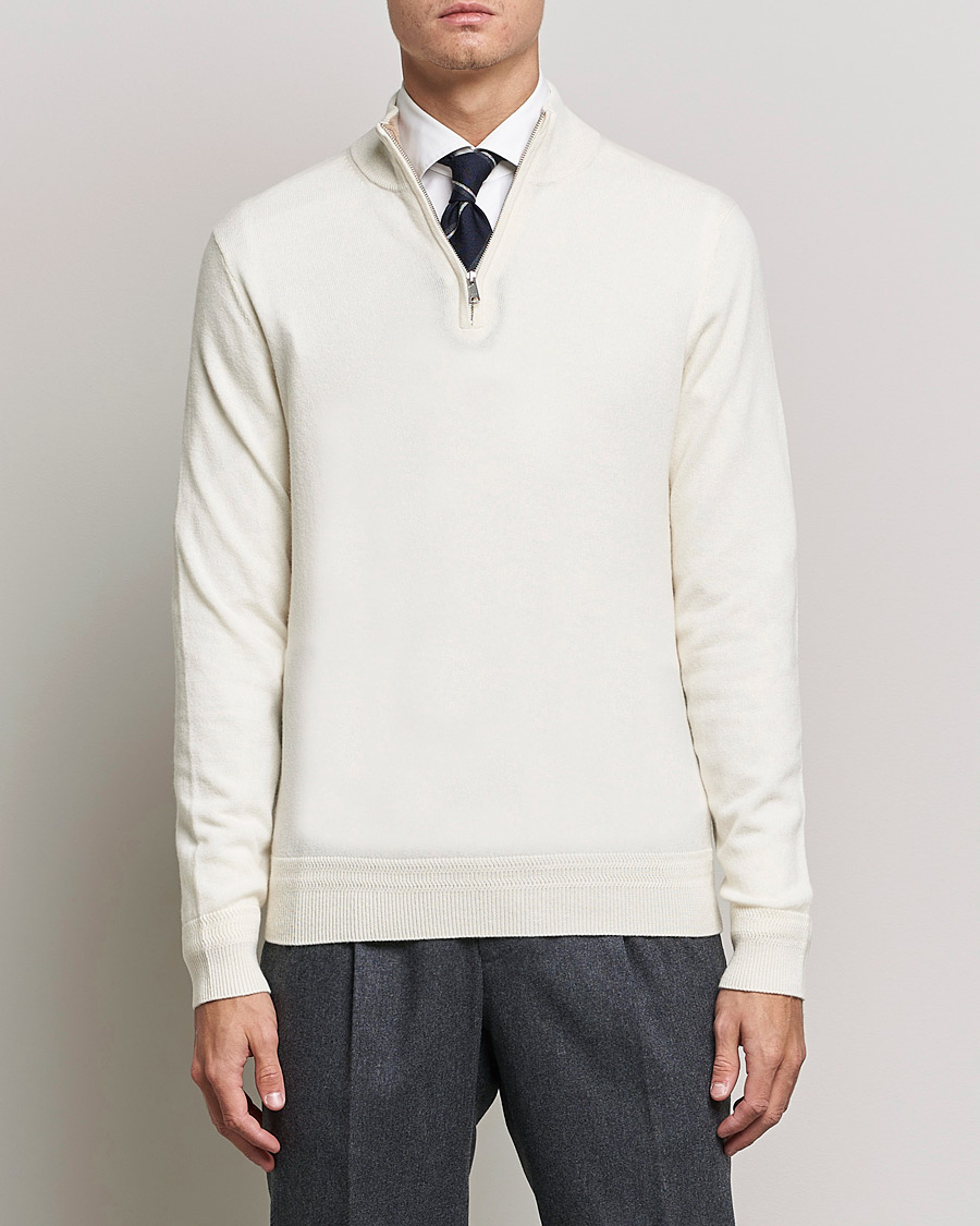 Homme | Pulls Et Tricots | Morris Heritage | Dalton Wool/Cashmere Half Zip Off White
