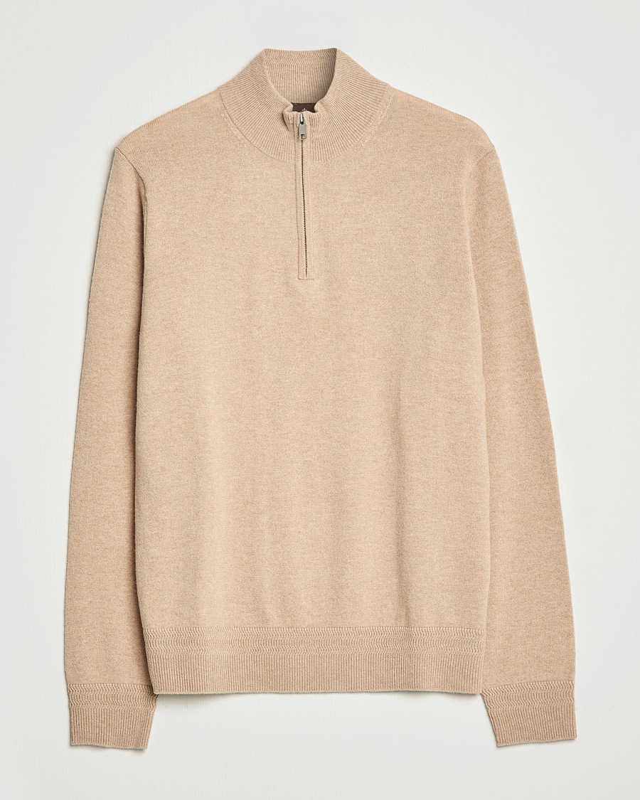 Homme | Pulls Et Tricots | Morris Heritage | Dalton Wool/Cashmere Half Zip Camel