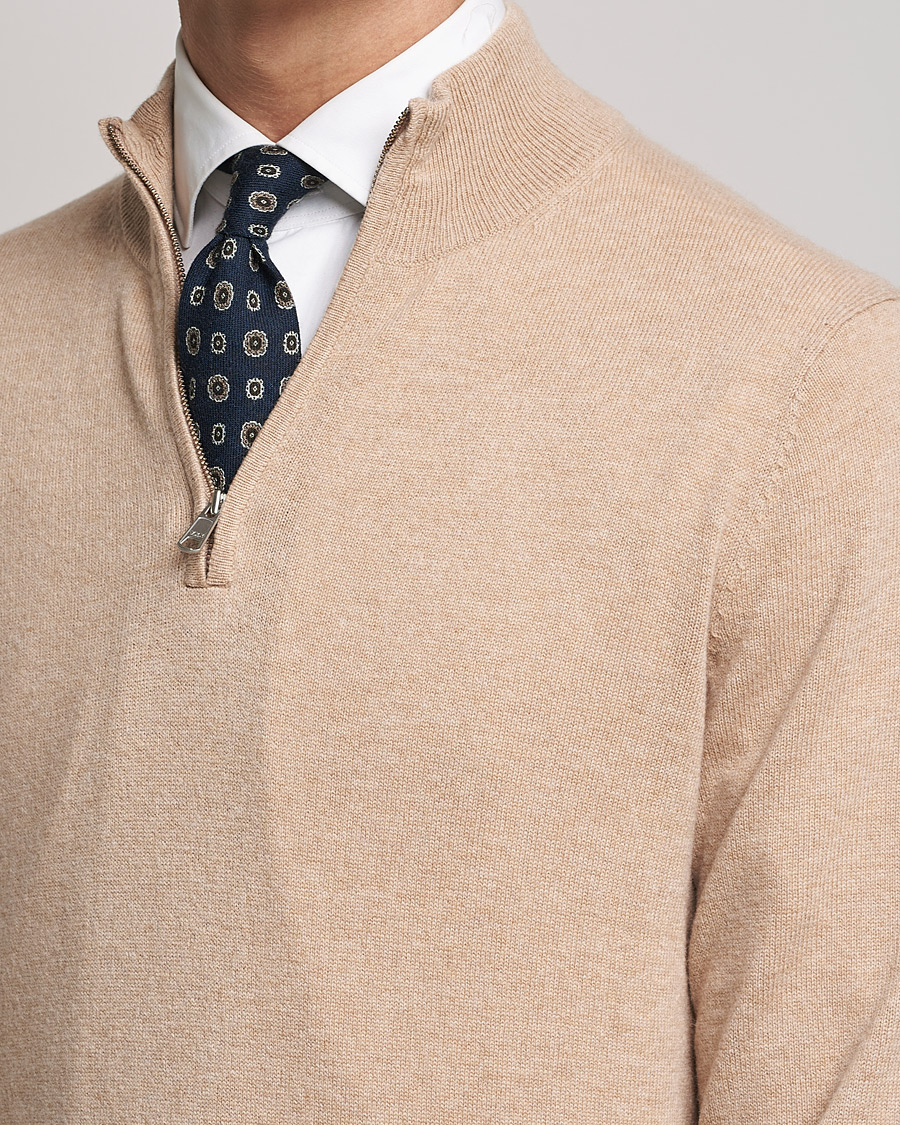 Homme | Pulls Et Tricots | Morris Heritage | Dalton Wool/Cashmere Half Zip Camel