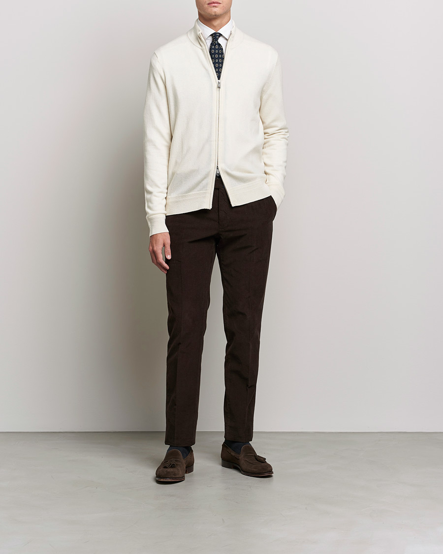 Homme | Pulls Et Tricots | Morris Heritage | Dalton Wool/Cashmere Full Zip Off White