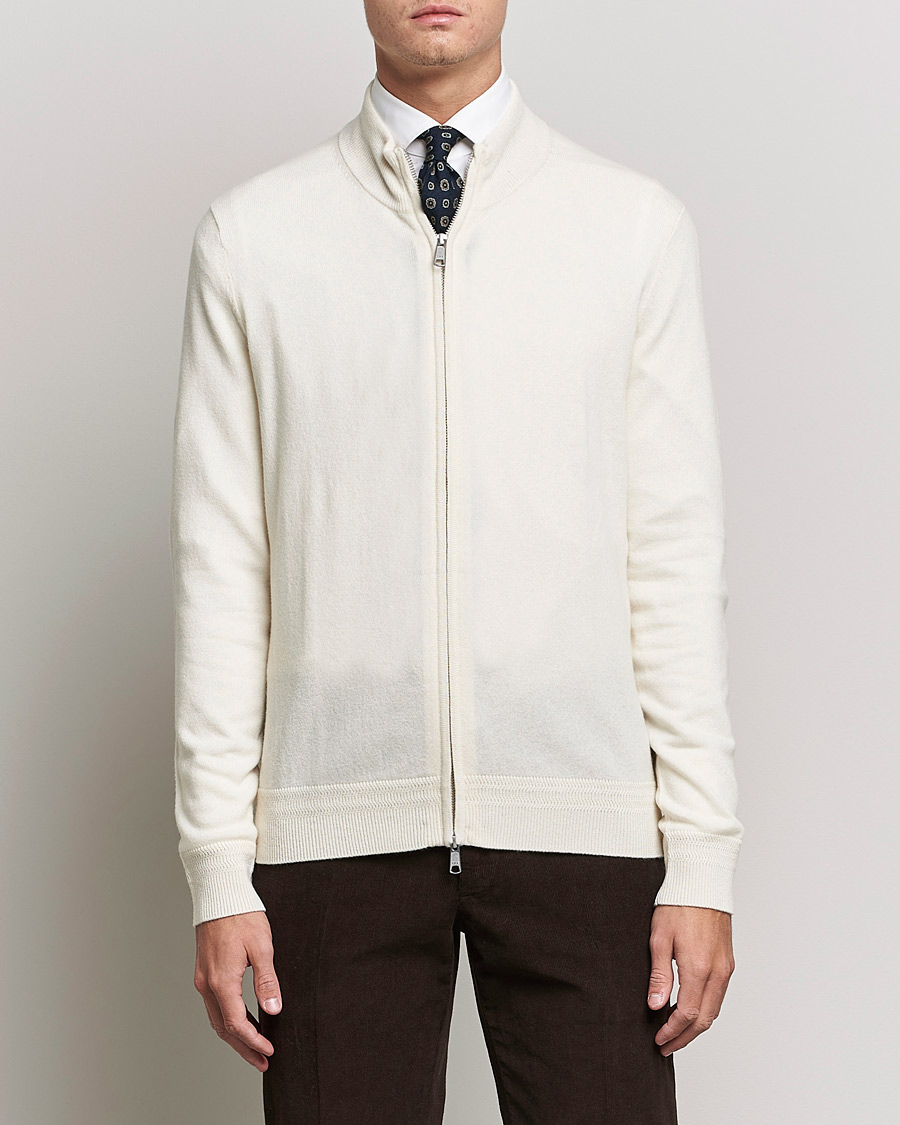 Homme | Pulls Et Tricots | Morris Heritage | Dalton Wool/Cashmere Full Zip Off White