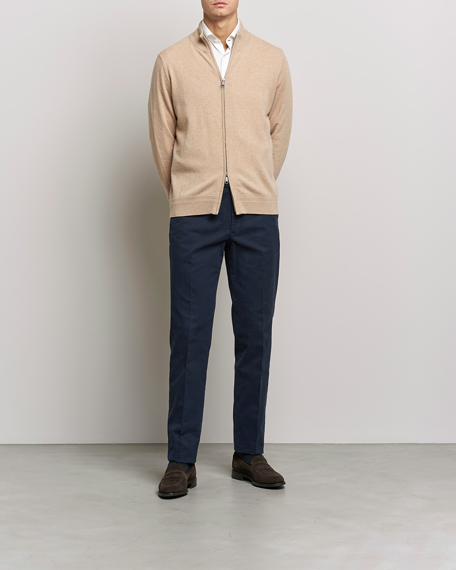 Homme | Pulls Et Tricots | Morris Heritage | Dalton Wool/Cashmere Full Zip Camel
