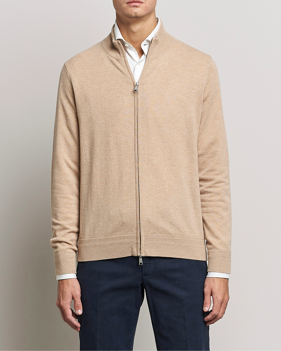 Homme | Pulls Et Tricots | Morris Heritage | Dalton Wool/Cashmere Full Zip Camel