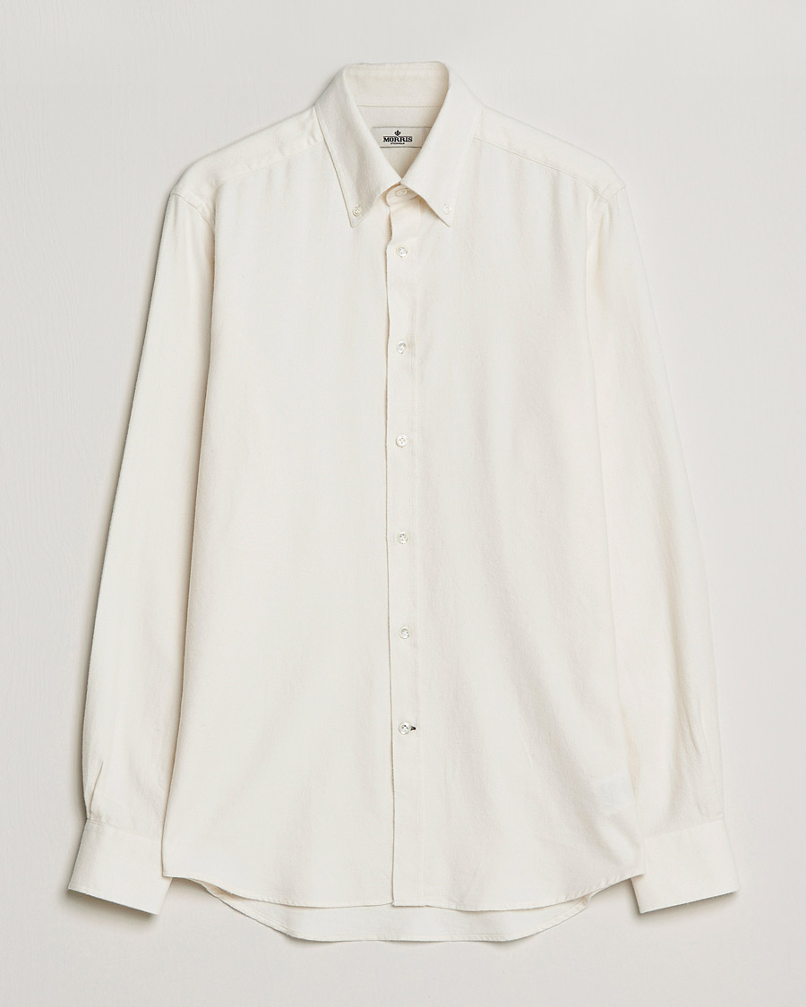Homme | Chemises | Morris Heritage | Button Down Flannel Shirt Off White