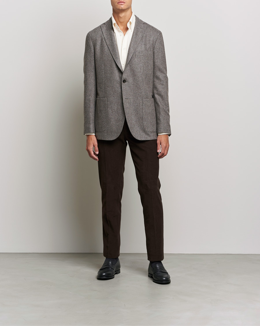 Homme | Chemises | Morris Heritage | Button Down Flannel Shirt Off White