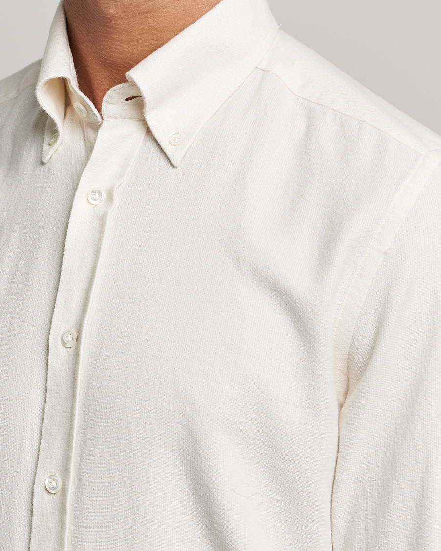 Homme | Chemises | Morris Heritage | Button Down Flannel Shirt Off White