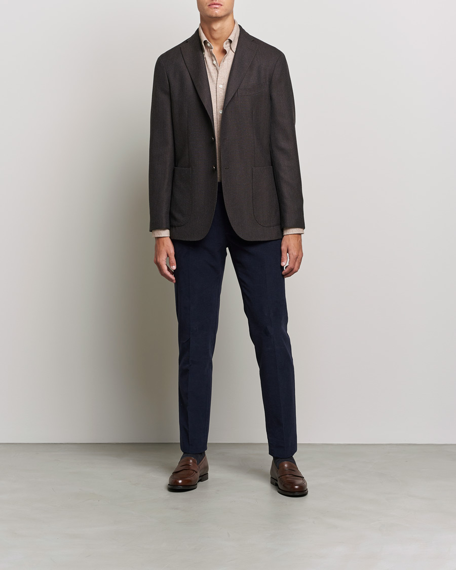 Homme | Chemises | Morris Heritage | Button Down Flannel Shirt Brown