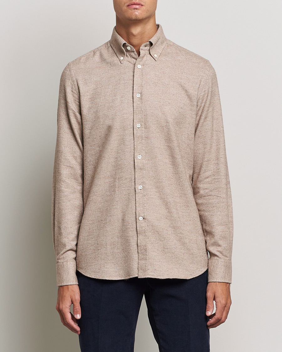 Homme | Chemises | Morris Heritage | Button Down Flannel Shirt Brown