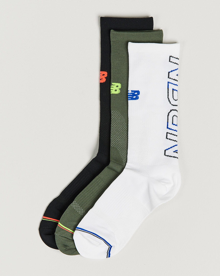 Homme | New Balance Running 3-Pack Accelerate Crew Running Socks White/Navy/Black | New Balance Running | 3-Pack Accelerate Crew Running Socks White/Navy/Black