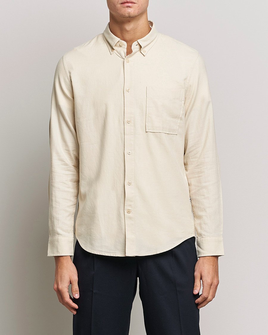 Homme | Chemises | NN07 | Arne Brushed Flannel Shirt Ecru
