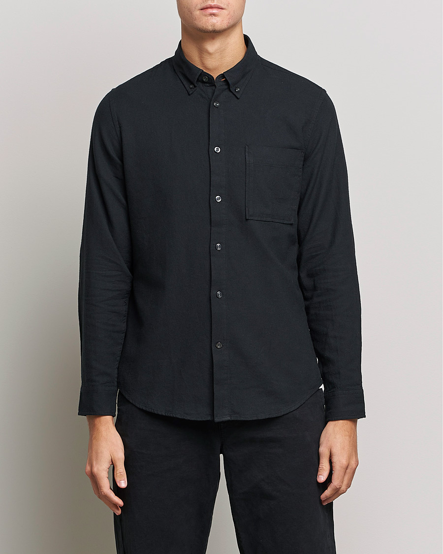 Homme | Chemises | NN07 | Arne Brushed Flannel Shirt Black