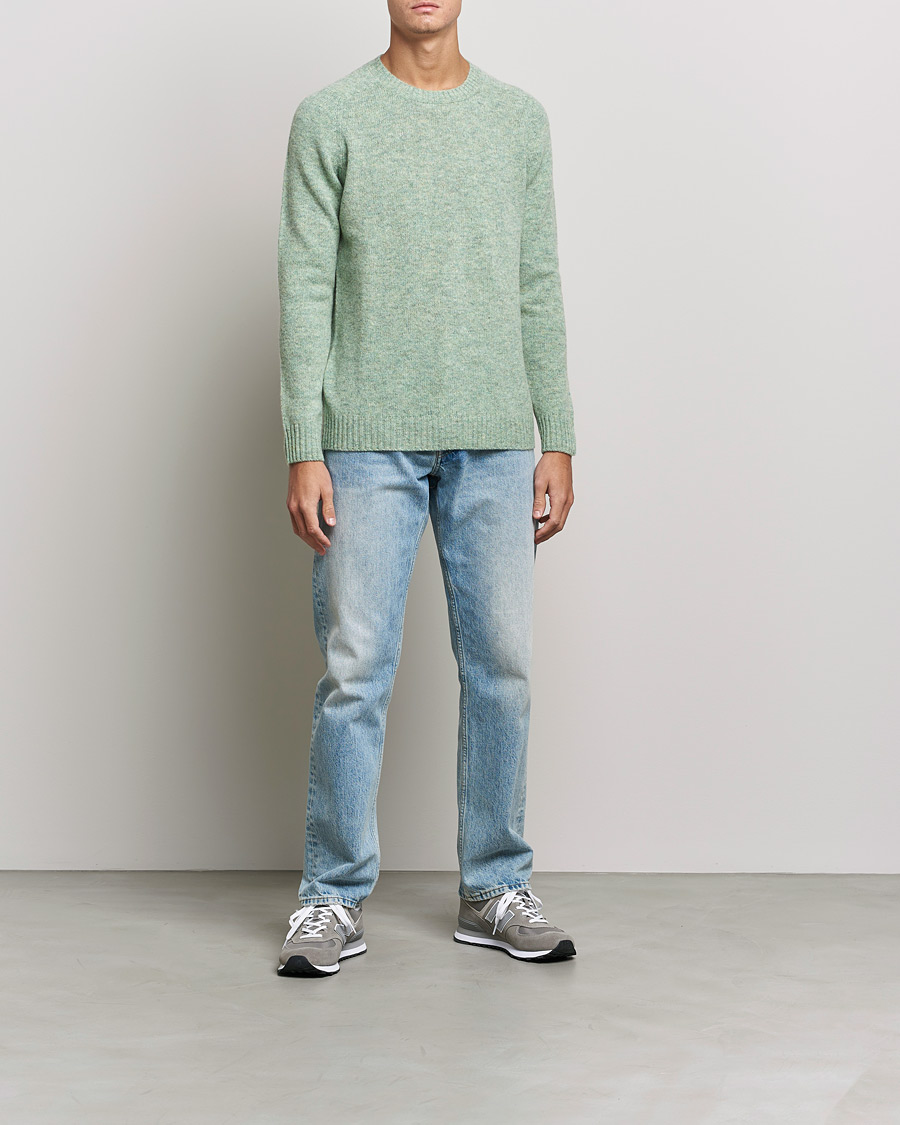 Heren | Truien | NN07 | Nathan Brushed Crew Neck Dusty Green