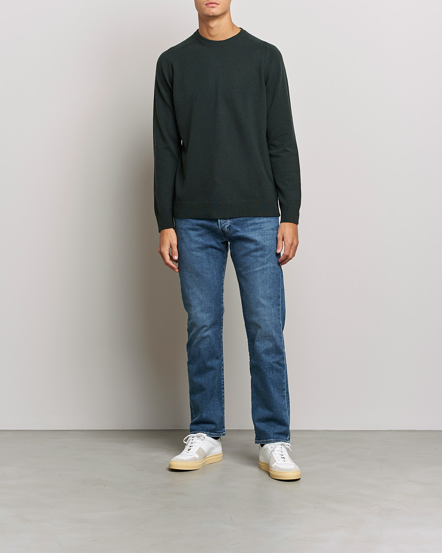 Heren | Truien | NN07 | Edward Lambswool Crew Neck Pullover Dark Army