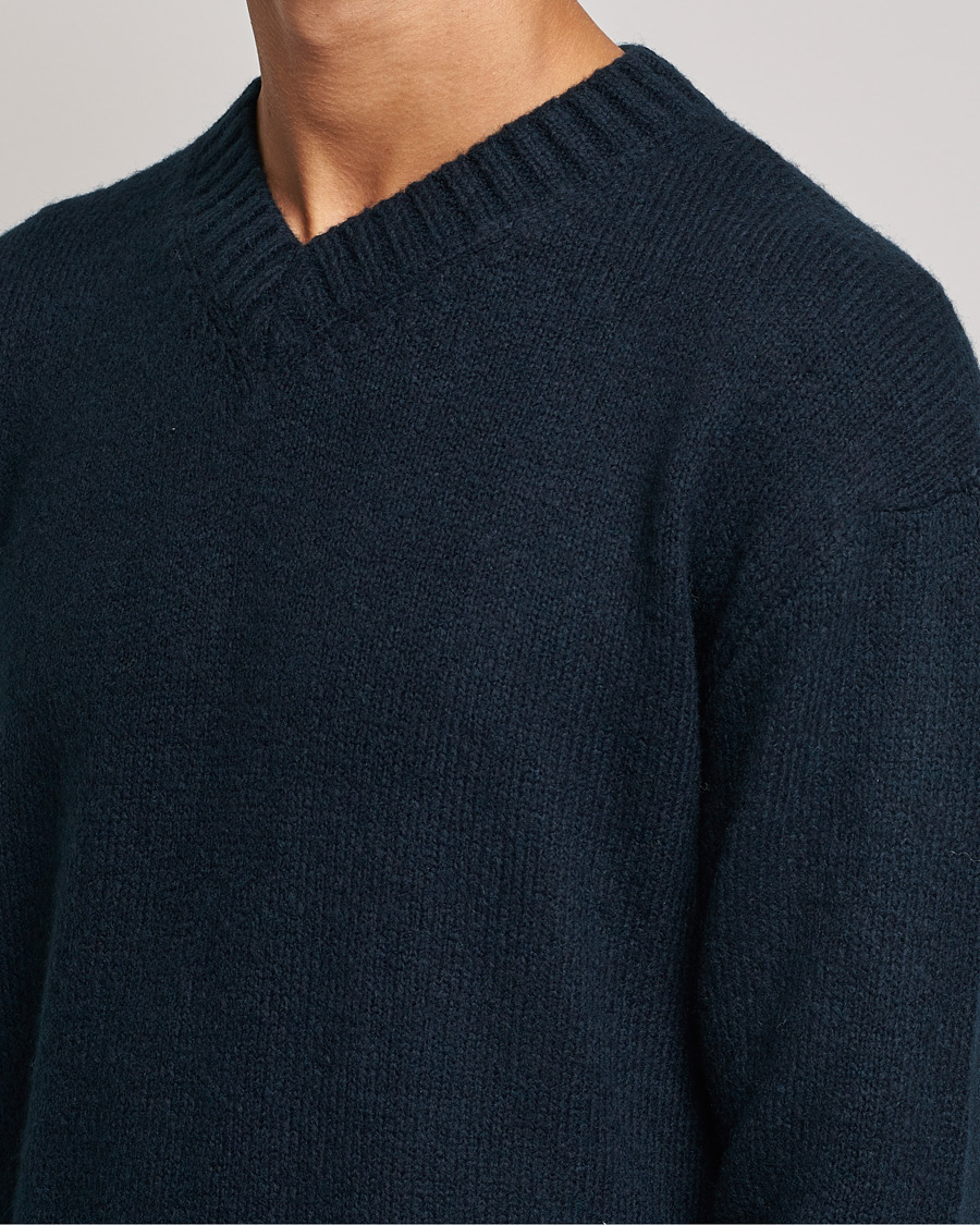 Heren | Truien | NN07 | Grayson Knitted V-Neck Sweater Navy