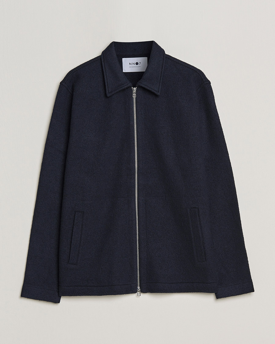 Homme | Pulls Et Tricots | NN07 | Ivan Boiled Wool Full Zip Navy
