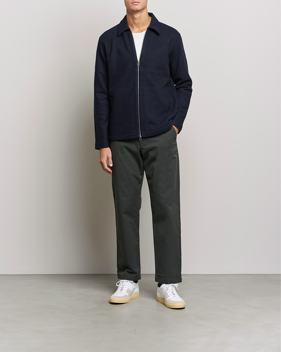 Homme | Pulls Et Tricots | NN07 | Ivan Boiled Wool Full Zip Navy