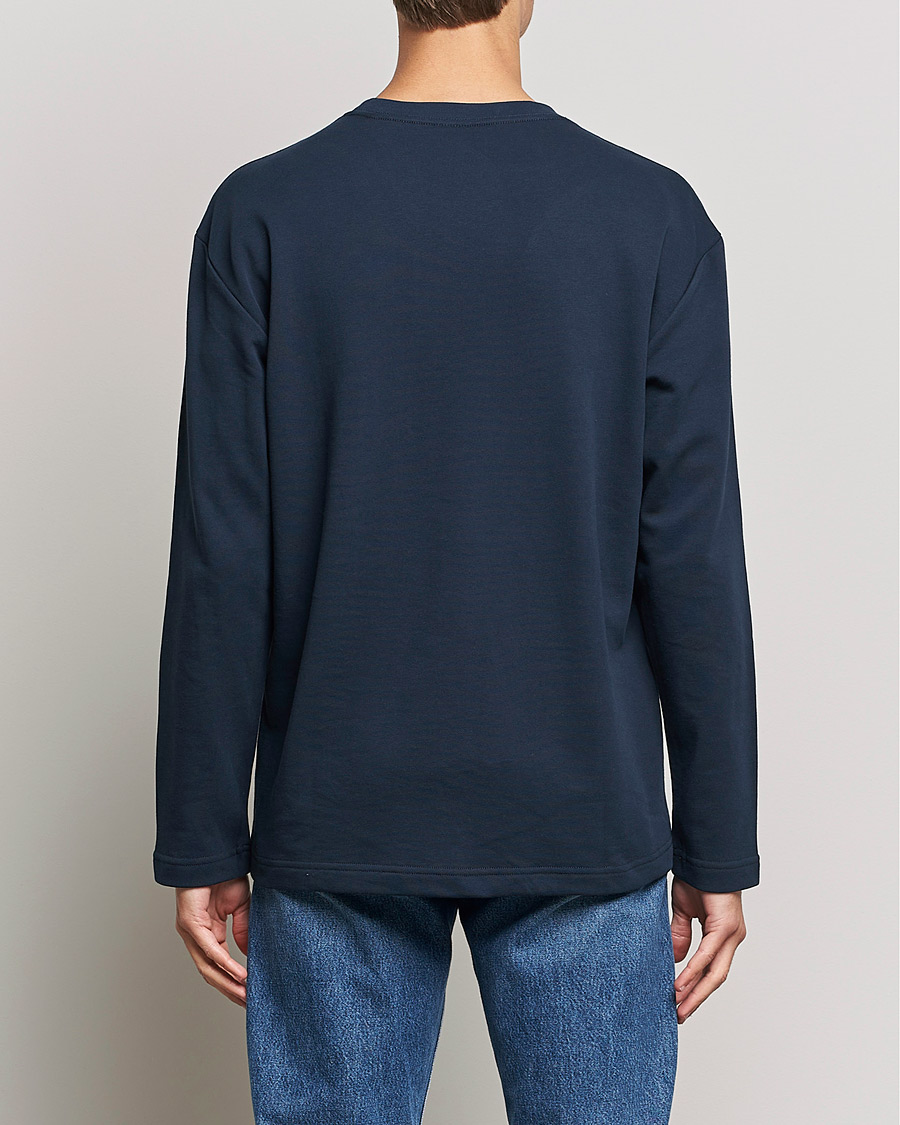 Homme | T-shirts | NN07 | Alan Heavy Logo Long Sleeve T-Shirt Navy