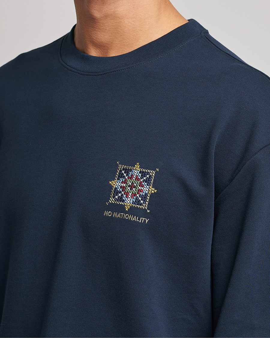 Homme | T-shirts | NN07 | Alan Heavy Logo Long Sleeve T-Shirt Navy