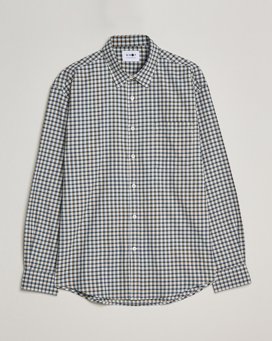 Homme | Chemises | NN07 | Deon Cotton Checked Shirt Black/White