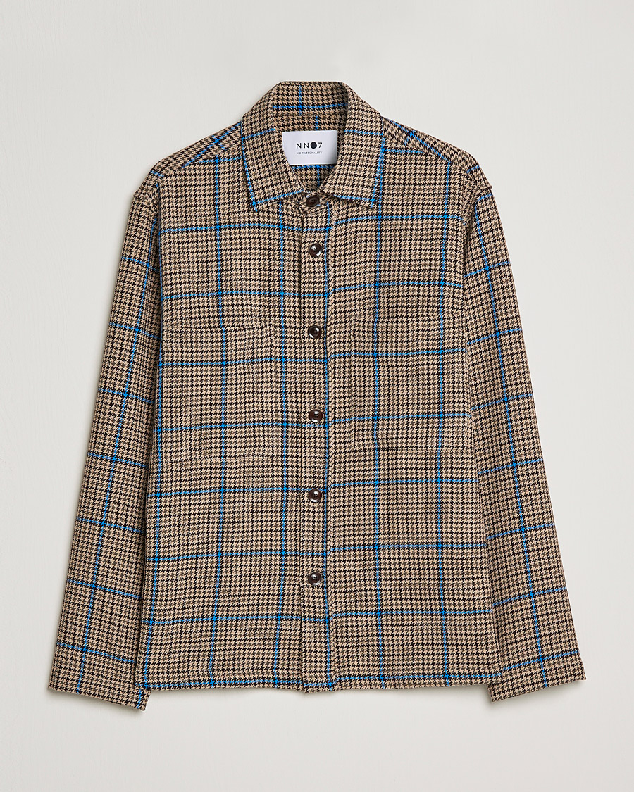 Heren | Overhemden | NN07 | Frode Checked Overshirt Brown/Cobolt Blue