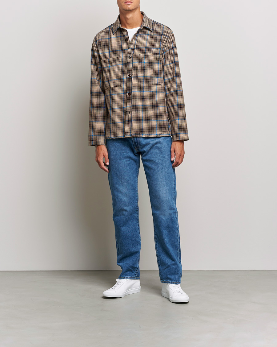 Heren | Overhemden | NN07 | Frode Checked Overshirt Brown/Cobolt Blue