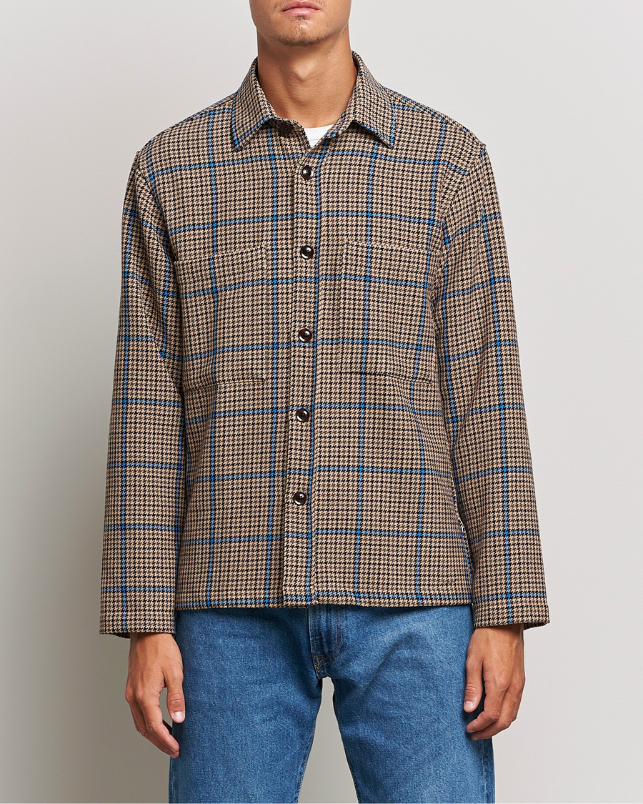 Heren | Overhemden | NN07 | Frode Checked Overshirt Brown/Cobolt Blue