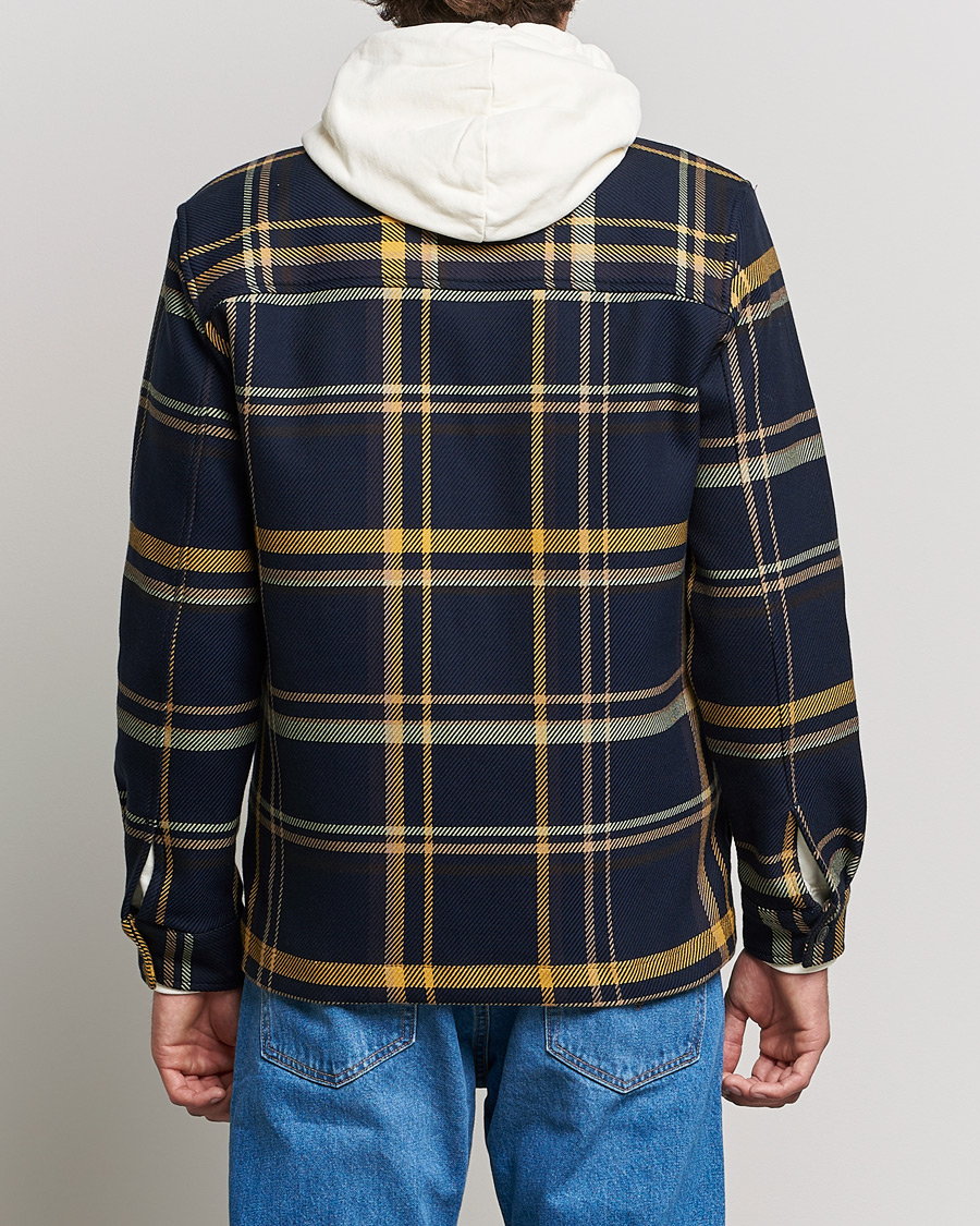 Homme | Chemises | NN07 | Wilas Checked Overshirt Navy/Yellow