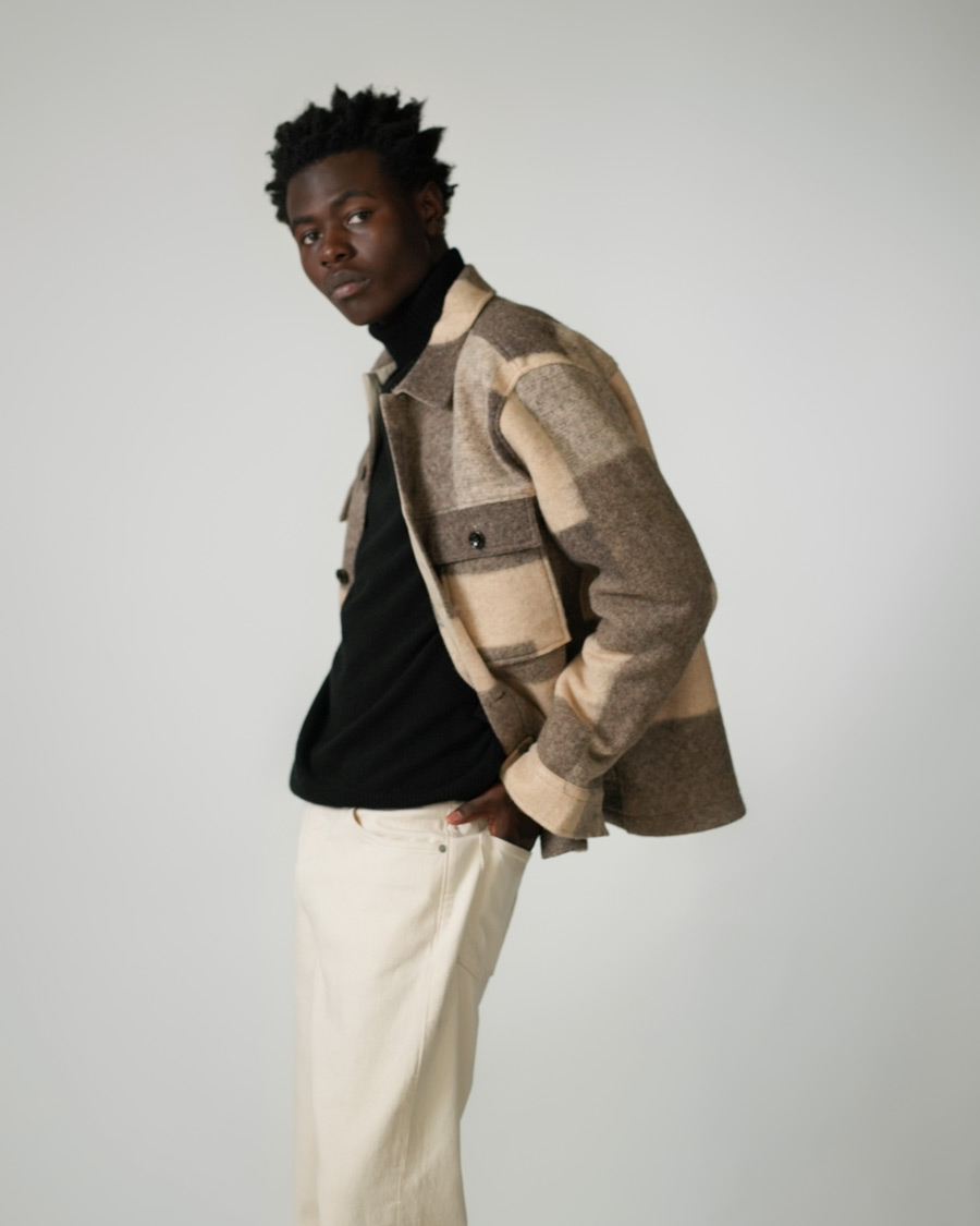 Heren | Jassen | NN07 | Wilas Checked Shirt Jacket Camel