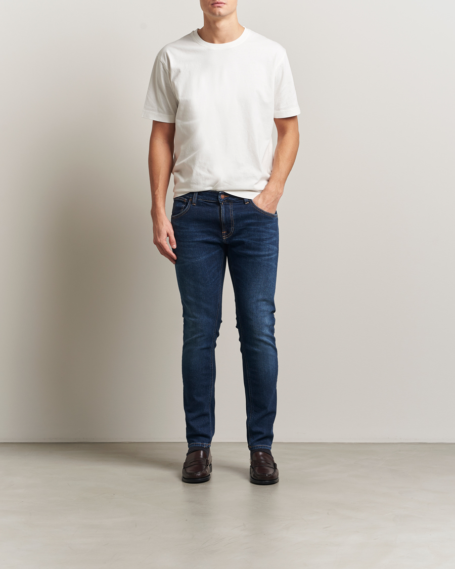 Heren | Jeans | Nudie Jeans | Tight Terry Jeans Dark Steel