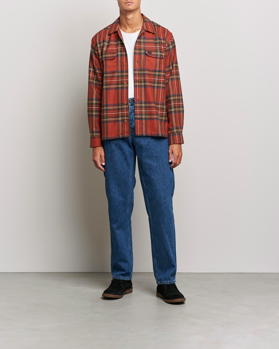 Homme | Chemises | Nudie Jeans | Sten Wool Tartan Check Shirt Poppy Red